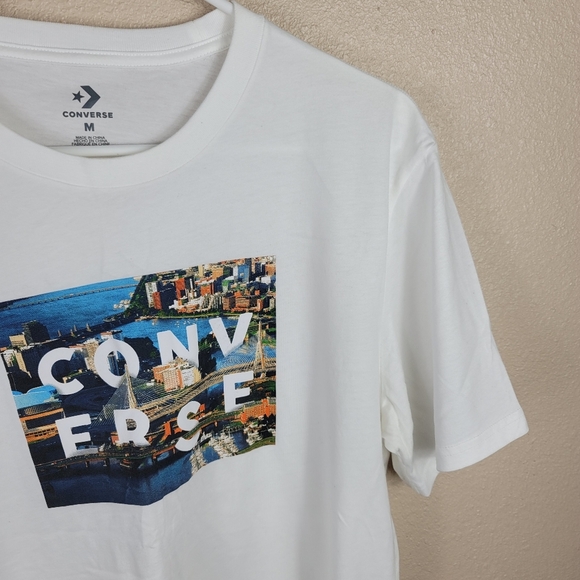 Converse men's tee shirts white blue Sz M - Picture 5 of 8